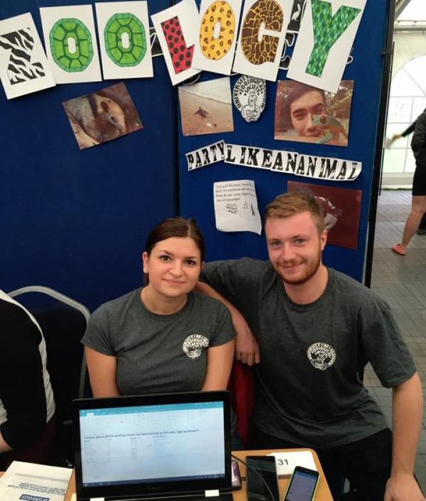 Paige and pal at this years Freshers Fair. 
